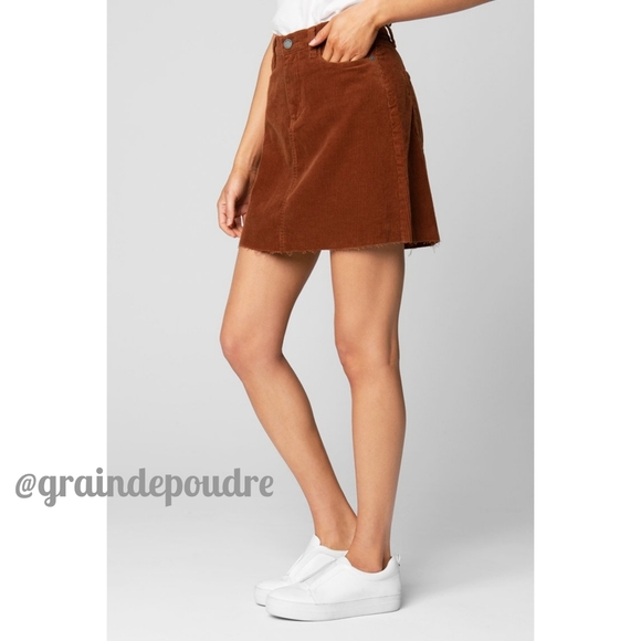 New! 🎉HP🎉 Blank NYC Atlas Corduroy Raw Hem Miniskirt 26 S - Picture 4 of 5